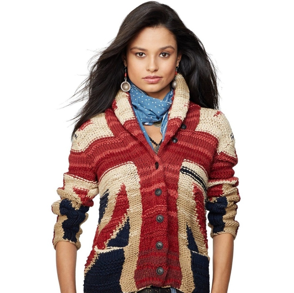 Ralph Lauren denim and supply union jack cardigan